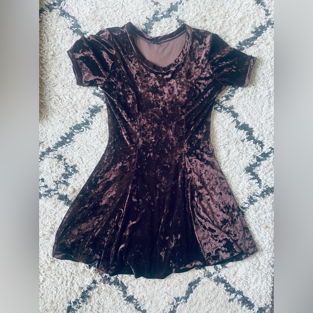 Crushed Velvet Skater Dress